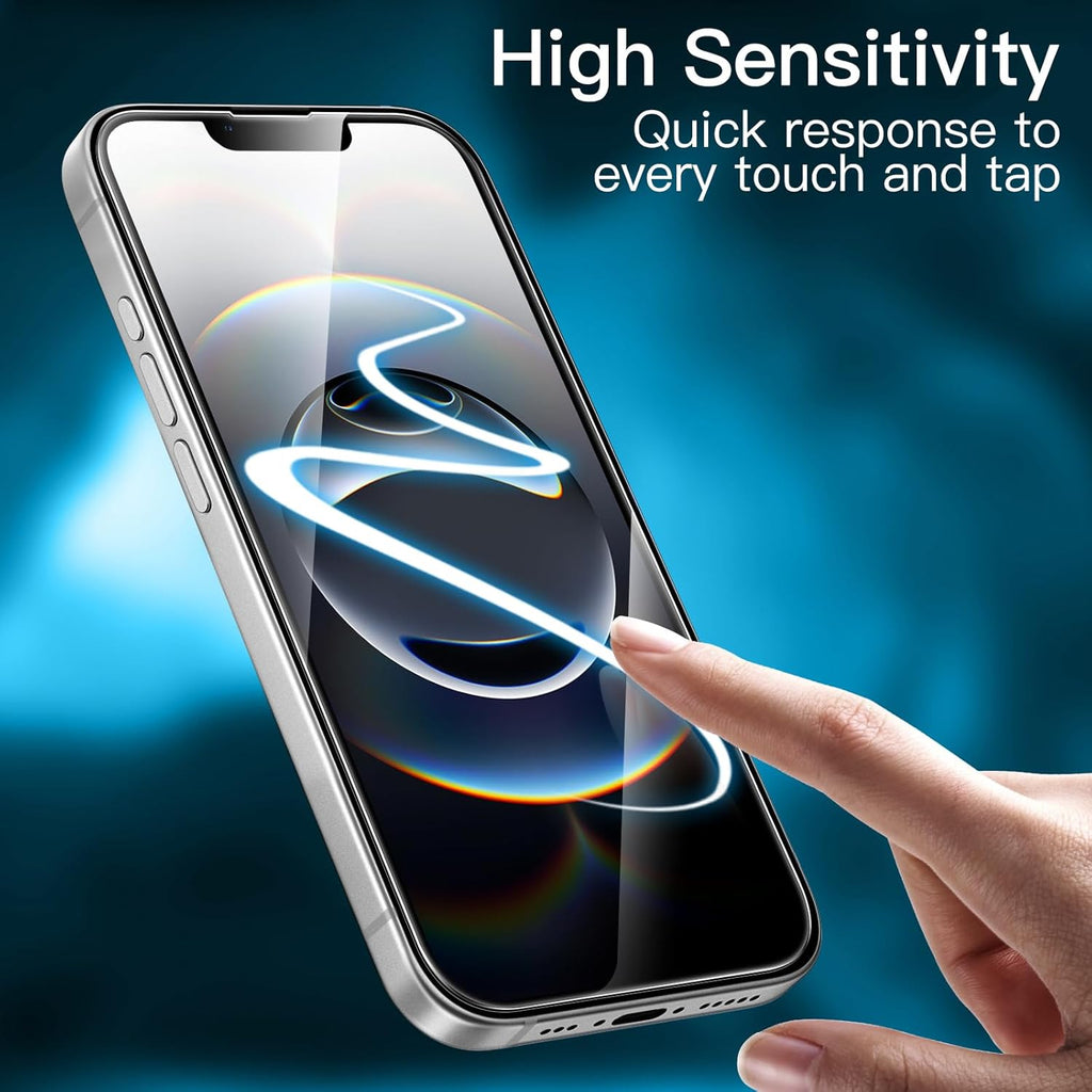 JETech Screen Protector for iPhone 17 6.3-Inch, Tempered Glass Film with Easy Installation Tool, 9H Hardness, Case-Friendly, 3-Pack