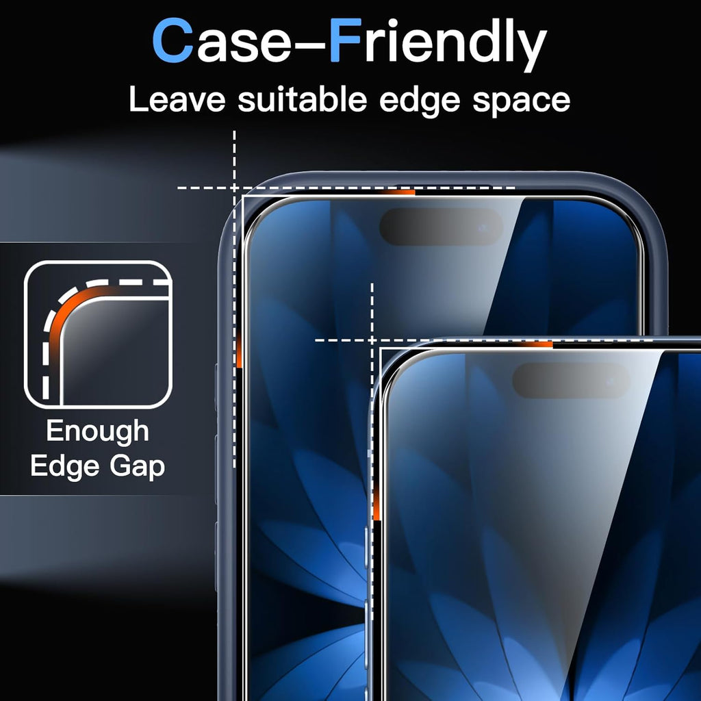 JETech Screen Protector for iPhone 17 6.3-Inch, Tempered Glass Film with Easy Installation Tool, 9H Hardness, Case-Friendly, 3-Pack